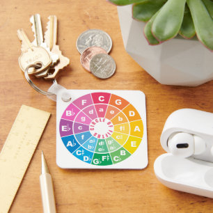 Zirkel von Fifth Music Theory Cheat Sheet Schlüsselanhänger