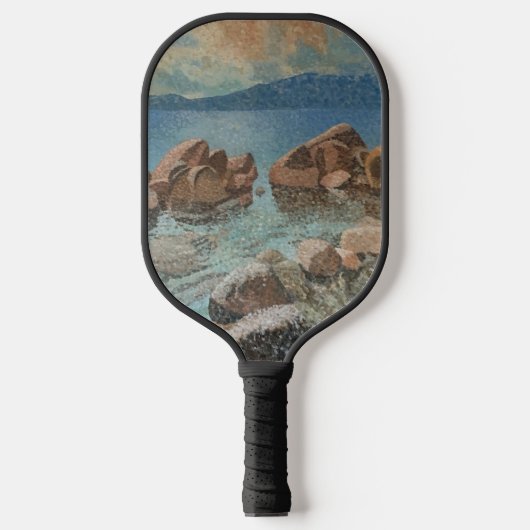 Zirkel von Stones Lake Tahoe Impressionismus Pickleball Schläger (Vorderseite)