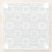 Zirkelmuster aus schwarzem, weißem und grauem Karo Glasuntersetzer (Rückseite)