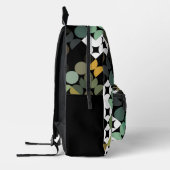 Zirkelmuster der schwarzen grünen Beige Brown Midj Bedruckter Rucksack (Links)