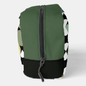 Zirkelmuster der schwarzen grünen Beige Brown Midj Waschbeutel (Rechts)