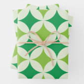 Zirkeln der modernen weißen grünen Sternexplosione Geschenkpapier Set (Beispiel)