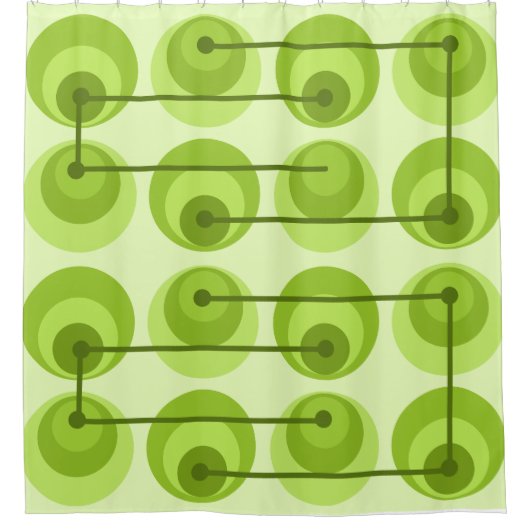 Zirkeln des mittleren Jahrhunderts Duschvorhang (Vorderseite)