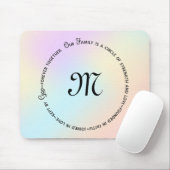 Zirkelzitat und Monogramm für Regenbogen Mousepad (Mit Mouse)