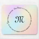 Zirkelzitat und Monogramm für Regenbogen Mousepad (Vorne)