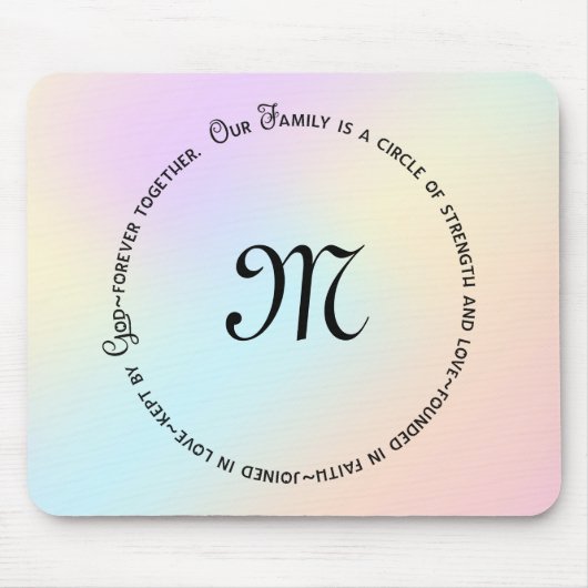 Zirkelzitat und Monogramm für Regenbogen Mousepad (Vorne)