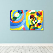 Zirkulare Formen abstrakter Kunst von Robert Delau Leinwanddruck (Insitu (Holzboden))