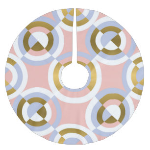 Zirkuläre geometrische Formen: farbenfrohe Vintage Polyester Weihnachtsbaumdecke