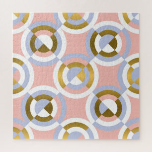 Zirkuläre geometrische Formen: farbenfrohe Vintage Puzzle