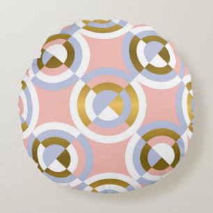 Zirkuläre geometrische Formen: farbenfrohe Vintage Rundes Kissen