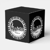 Zirkuläre Klaviertasten und Musiknoten Geschenkschachtel (Rückseite)