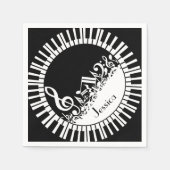 Zirkuläre Klaviertasten und Musiknoten Serviette (Vorderseite)