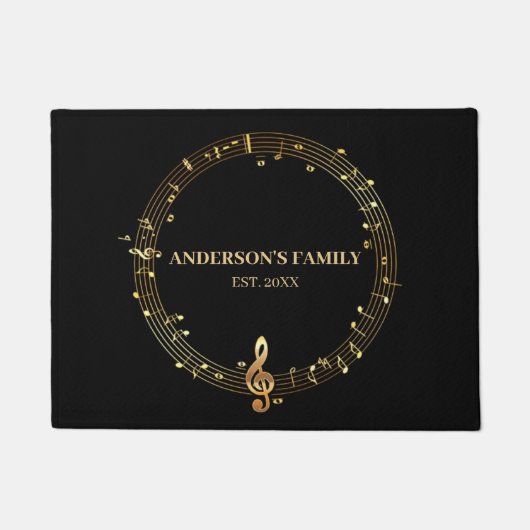 Zirkuläre musikalische Hinweise Fußmatte (Vorderseite)