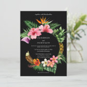 Zirkuläre tropische Hawaiianische Blumenhochzeit - Einladung (Stehend Vorderseite)