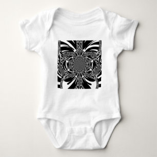 Zirkuläre Zebra Kaleidoskop Kunst Print Baby Strampler