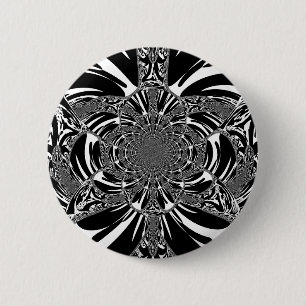Zirkuläre Zebra Kaleidoskop Kunst Print Button