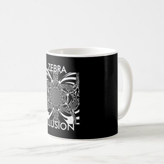 Zirkuläre Zebra Kaleidoskop Kunst Print Kaffeetasse (VorderseiteRechts)