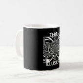 Zirkuläre Zebra Kaleidoskop Kunst Print Kaffeetasse (Vorderseite Links)