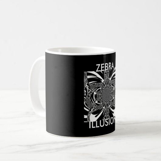 Zirkuläre Zebra Kaleidoskop Kunst Print Kaffeetasse (Vorderseite Links)
