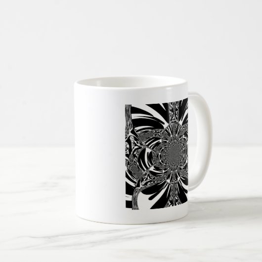 Zirkuläre Zebra Kaleidoskop Kunst Print Kaffeetasse (VorderseiteRechts)