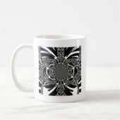 Zirkuläre Zebra Kaleidoskop Kunst Print Kaffeetasse (Links)