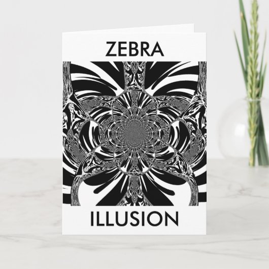 Zirkuläre Zebra Kaleidoskop Kunst Print Karte (Vorderseite)