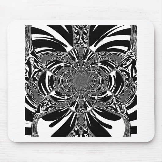 Zirkuläre Zebra Kaleidoskop Kunst Print Mousepad (Vorne)