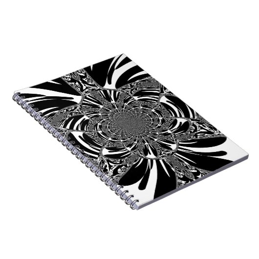 Zirkuläre Zebra Kaleidoskop Kunst Print Notizblock (Rechte Seite)