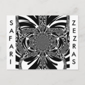 Zirkuläre Zebra Kaleidoskop Kunst Print Postkarte (Vorderseite)