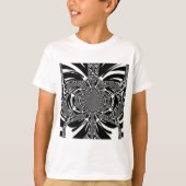 Zirkuläre Zebra Kaleidoskop Kunst Print T-Shirt (Vorderseite)