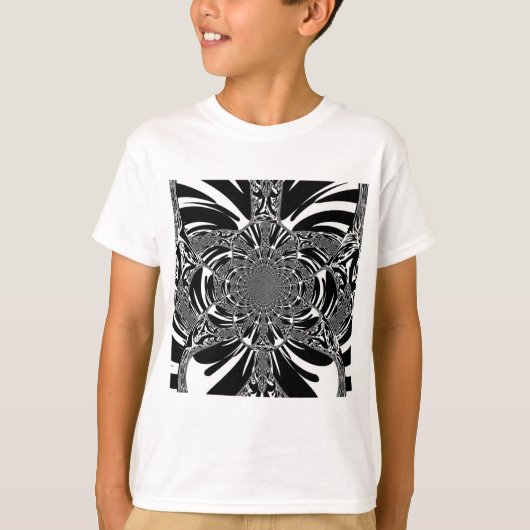 Zirkuläre Zebra Kaleidoskop Kunst Print T-Shirt (Vorderseite)