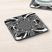 Zirkuläre Zebra Kaleidoskop Kunst Print Untersetzer (Linke Seite)