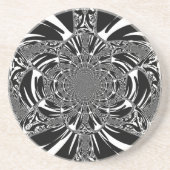 Zirkuläre Zebra Kaleidoskop Kunst Print Untersetzer (Vorne)