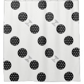 Zirkulärer Duschvorhang aus schwarzen und weißen P (Vorderseite)