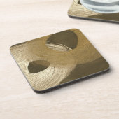 Zirkulärer Sandsturm in Tan und Dunkelbraun Getränkeuntersetzer (Linke Seite)