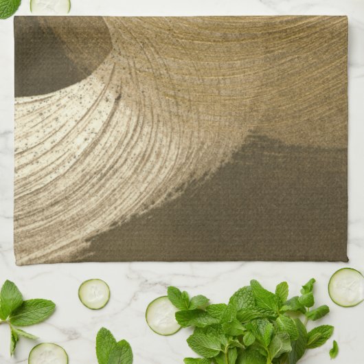 Zirkulärer Sandsturm in Tan und Dunkelbraun Küchentuch (Gefaltet)