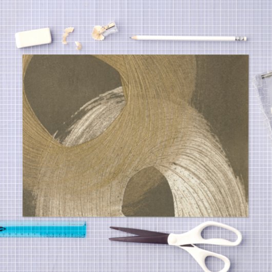 Zirkulärer Sandsturm in Tan und Dunkelbraun Seidenpapier (Handwerk)