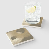 Zirkulärer Sandsturm in Tan und Dunkelbraun Steinuntersetzer (Seitenansicht)