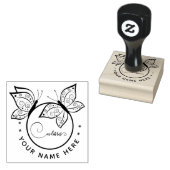 Zirkulärer Schmetterling ex libris Briefmarke Gummistempel (Stempel)