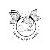 Zirkulärer Schmetterling ex libris Briefmarke Gummistempel (Prägung)