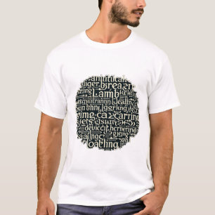 Zirkulärer Text-Collage T-Shirt