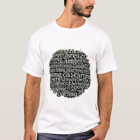 Zirkulärer Text-Collage T-Shirt (Vorderseite)