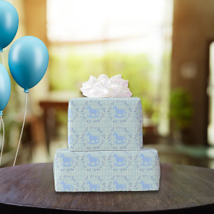 Zirkulärer Text des Blauen Rockhorns Geschenkpapier