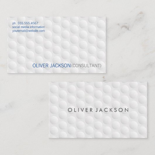 Zirkularstempel | Einfaches weißes Muster Visitenkarte (Vorne/Hinten)