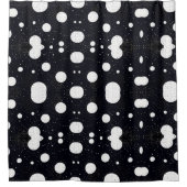 Zirkularstil 5: Schwarz und Weiß Duschvorhang (Vorderseite)