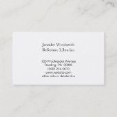 Zirkulations-Wortspiel-Bibliothekar-Visitenkarten Visitenkarte (Rückseite)