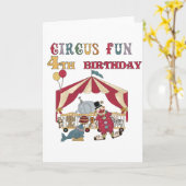 Zirkus 4. Geburtstagsgeschenke und Geschenke Karte (Gelbe Blume)