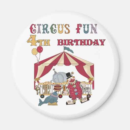 Zirkus 4. Geburtstagsgeschenke und Geschenke Magnet (Vorne)