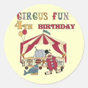 Zirkus 4. Geburtstagsgeschenke und Geschenke Runder Aufkleber