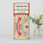 Zirkus-Abenteuer-Geburtstags-Ticket (Stehend Vorderseite)